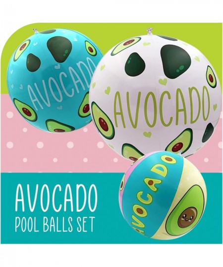 Avocado Giant Inflatable 65 in + Pack of 3 Avocado 14 in Beach Balls Theme Party Supplies Decoration for Summer Birthday Indo...