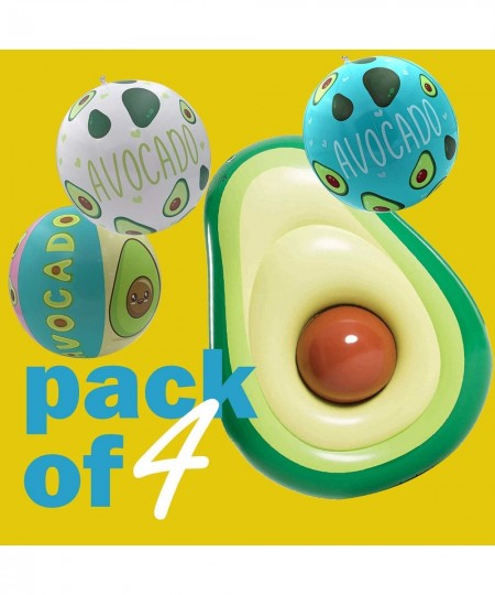 Avocado Giant Inflatable 65 in + Pack of 3 Avocado 14 in Beach Balls Theme Party Supplies Decoration for Summer Birthday Indo...