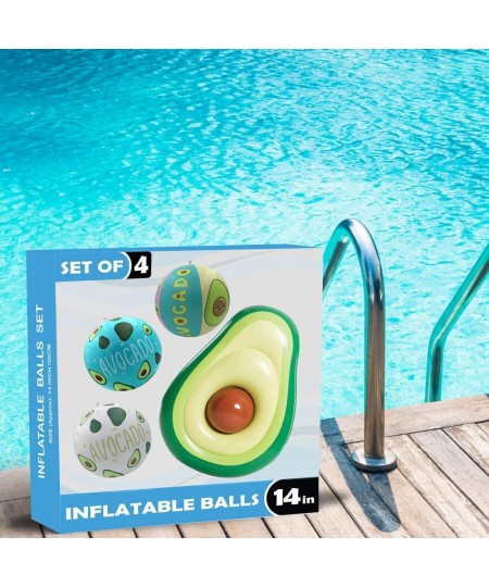 Avocado Giant Inflatable 65 in + Pack of 3 Avocado 14 in Beach Balls Theme Party Supplies Decoration for Summer Birthday Indo...