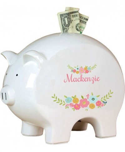 Personalized Spring Floral Piggy Bank $81.85 - Kids' Money Banks