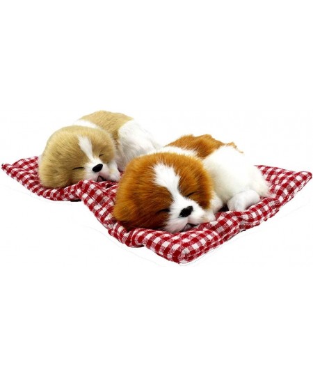 2Pcs Sleeping Dogs on Pad Doll Toy Cute Mini Puppy on Pad with Woof Sounds Decor Hand Toy Gift for Kids Boys Girls $29.34 - P...