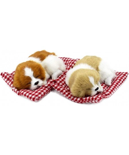 2Pcs Sleeping Dogs on Pad Doll Toy Cute Mini Puppy on Pad with Woof Sounds Decor Hand Toy Gift for Kids Boys Girls $29.34 - P...