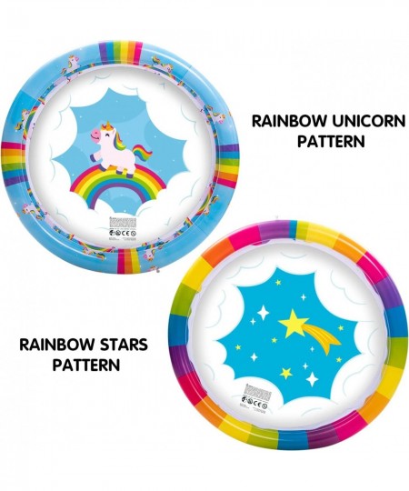 Inflatable Kiddie Pool Rainbow Unicorn Baby Swimming Pool 3 Ring Summer Fun Swimming Pool for Kids Water Pool for Summer Fun ...