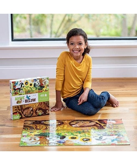 Above + Below Backyard Discovery - 48-Piece Jigsaw Floor Puzzle - for Kids Ages 4 Years and up - Heavy-Duty Box for Storage -...