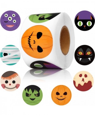 Halloween Stickers Roll Great for Halloween Party Favors 500Pcs 1.5Inch Round Label Self-Adhesive Stickers for Halloween Part...