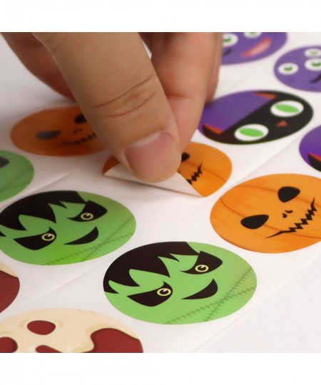 Halloween Stickers Roll Great for Halloween Party Favors 500Pcs 1.5Inch Round Label Self-Adhesive Stickers for Halloween Part...