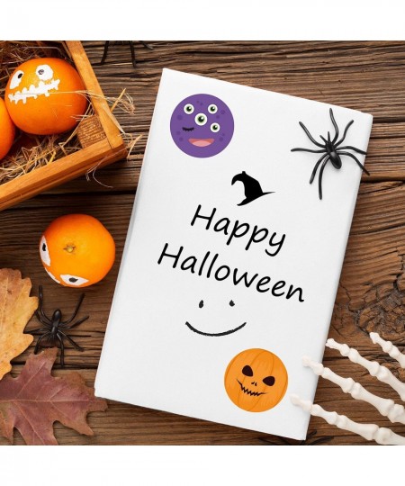 Halloween Stickers Roll Great for Halloween Party Favors 500Pcs 1.5Inch Round Label Self-Adhesive Stickers for Halloween Part...