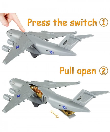 Diecast Toys Plane Pull-Back Airplane C-17 Globemaster III Transport Aircraft Model Toy with Lights Sounds for Kids Boys $46....