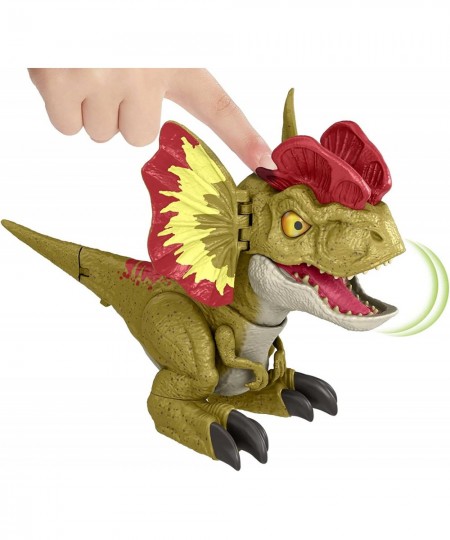 Jurassic World Dominion Uncaged Rowdy Roars Dilophosaurus Dinosaur Action Figure Toy Gift with Interactive Motion and Sound T...