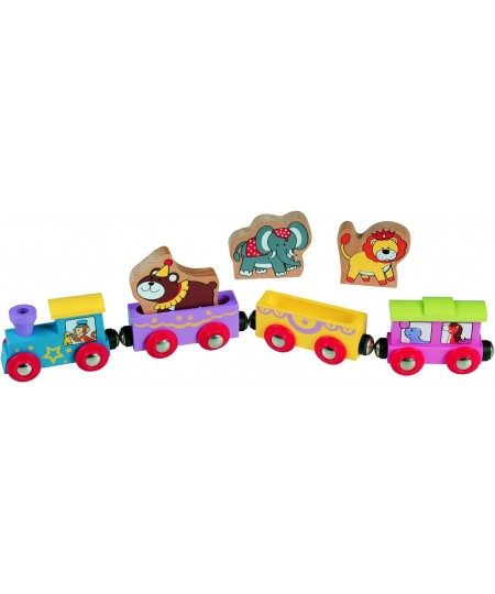 Wooden Animal Train Circus - Compatible with all major name brand wooden train sets $26.18 - Kids' Play Trains & Trams