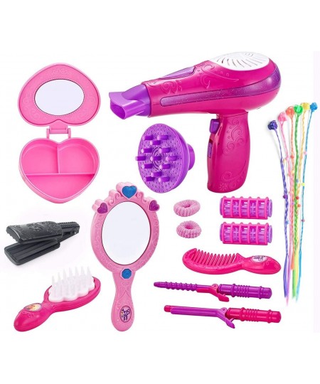 Little Girls Beauty Hair Salon Toy Kit with Toy Hairdryer Mirror & Other Accessories Fashion Pretend Makeup Set for Kids $30....