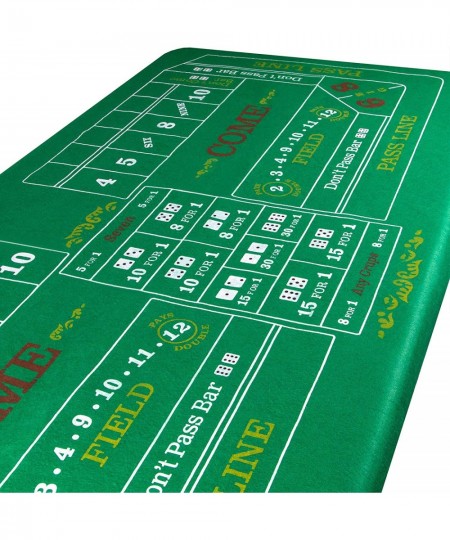 Craps and Roulette Table Felt - Double Sided Cloth for Poker Blackjack Casino Equipment – Green Red & Black Fabric Cover Mat ...