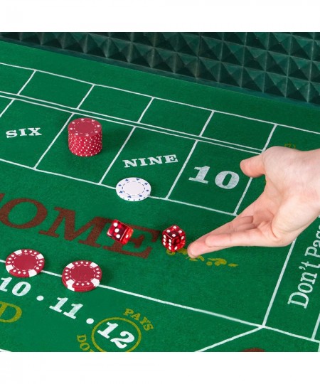 Craps and Roulette Table Felt - Double Sided Cloth for Poker Blackjack Casino Equipment – Green Red & Black Fabric Cover Mat ...