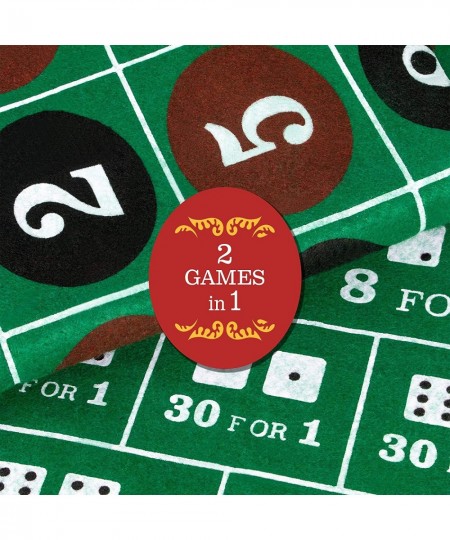 Craps and Roulette Table Felt - Double Sided Cloth for Poker Blackjack Casino Equipment – Green Red & Black Fabric Cover Mat ...