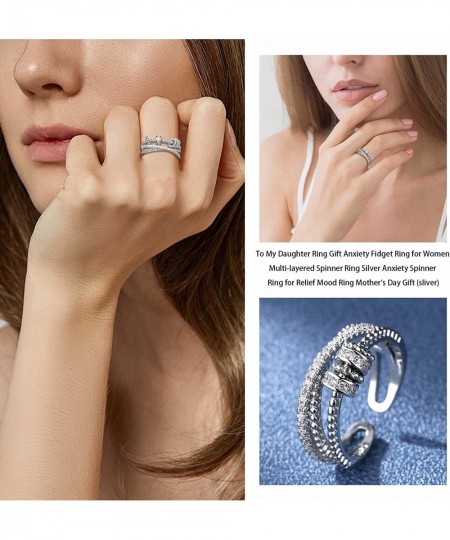 To My Daughter Fidget Rings Anxiety Rings for Women Adjustable Cubic Zircon Spinner Rings for Girls Gifts(Silver) $17.13 - Ki...