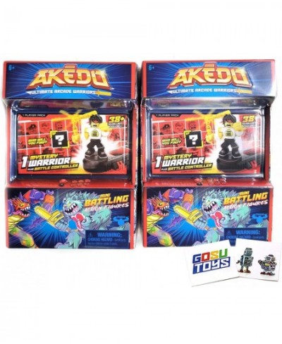 Akedo Ultimate Arcade Warriors Mini Battling Action Figures Mystery Warrior Plus Battle Controller (2 Pack) with 2 Gosutoys S...