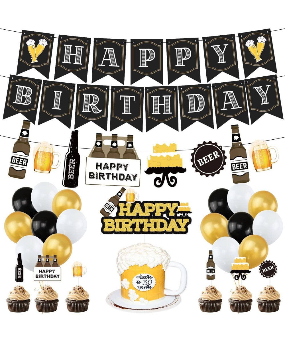 Beer Birthday Party Decorations Cheers and Beers Happy Birthday Party Banner Balloons Decorations Aged to Perfection Birthday...