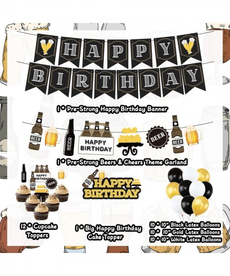 Beer Birthday Party Decorations Cheers and Beers Happy Birthday Party Banner Balloons Decorations Aged to Perfection Birthday...