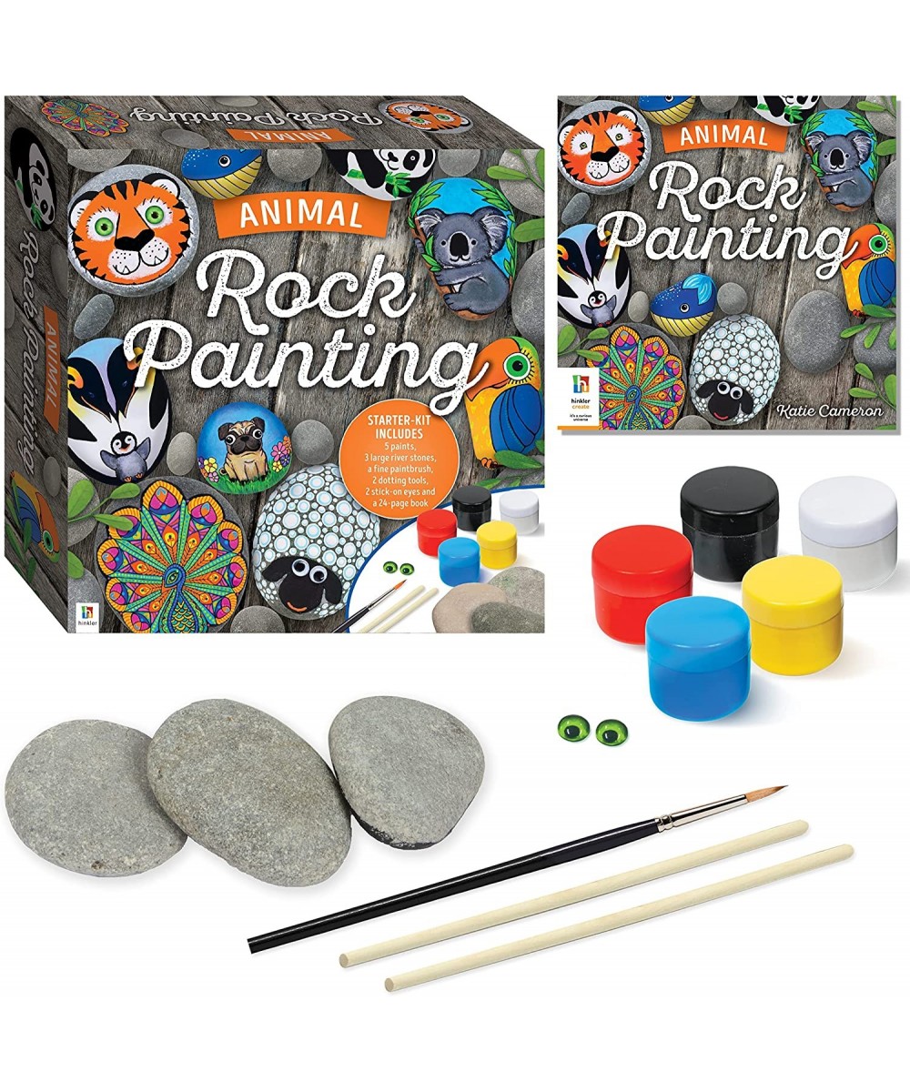 Animal Rock Painting Box Set - DIY Rock Painting for Adults - Rocks Brush Paint Included - Mandala Stone Artist - Create Rock...