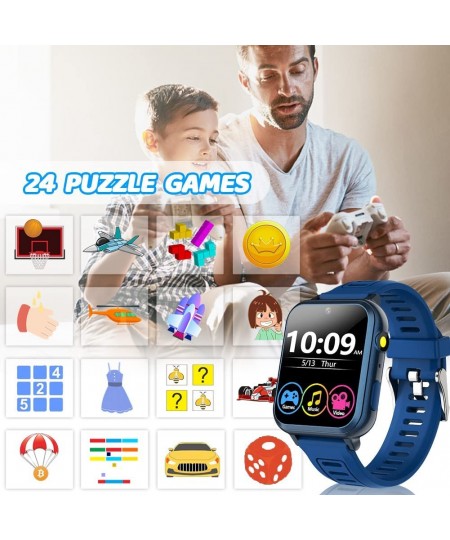 Smart Game Watch for Kids Kids Smart Watch with 16 Puzzle Games 1.44" HD Touch Screen Music Player Camera Video Recorder Alar...