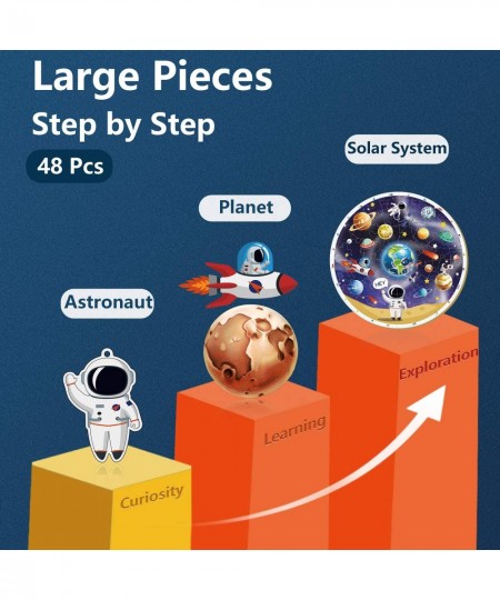 Kids Puzzle Ages 4-8 Wooden Solar System Floor Puzzles Ages 3-5 Large Round Space Planets Jigsaw Puzzle Toys Educational Lear...