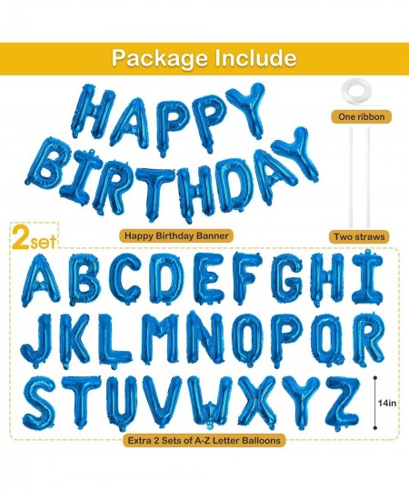 Personalized Name Happy Birthday Banner - Happy Birthday Balloon Letters Balloons 2 Sets A- Z 16'' Mylar Foil Birthday Party ...