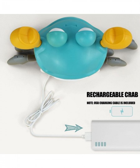 Crawling Crab Baby Toy with Music and Light Tummy Time Walking Crab with Sensor Obstacle Avoidance USB Rechargeable Fun Movin...