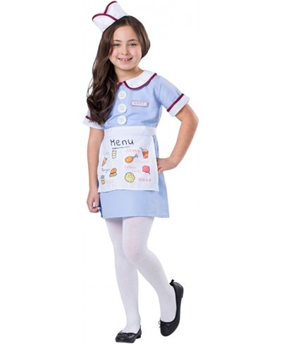 Diner Waitress Costume for Kids - 1950's Girl Costume Set - Blue Carhop Waitress Dress Up for Girls $57.76 - Kids' Costumes