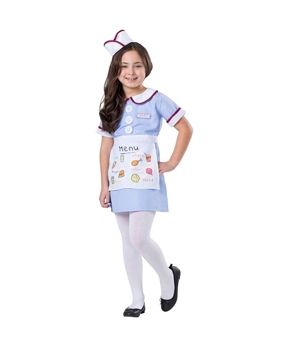 Diner Waitress Costume for Kids - 1950's Girl Costume Set - Blue Carhop Waitress Dress Up for Girls $57.76 - Kids' Costumes