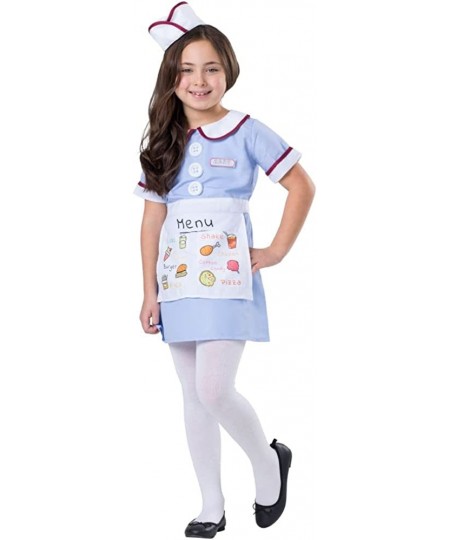 Diner Waitress Costume for Kids - 1950's Girl Costume Set - Blue Carhop Waitress Dress Up for Girls $57.76 - Kids' Costumes