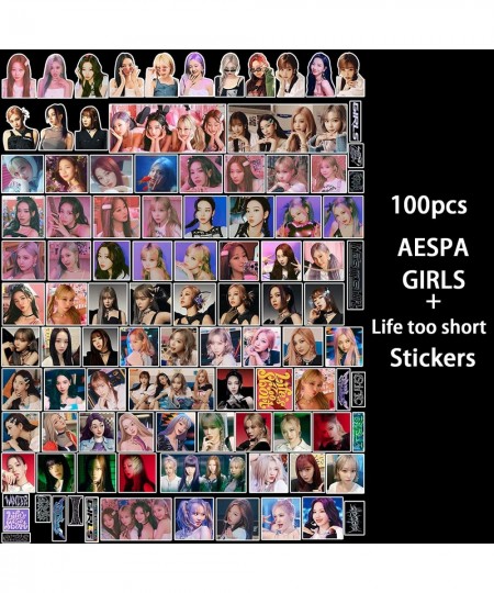 AESPA Girls Sticker Pack +AESPA Life is Too Short Stickers 100pcs Aespa New Album Waterproof Stickers Kpop AESPA Stickers Set...