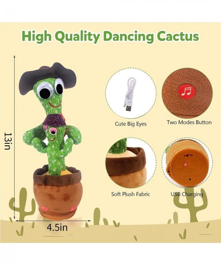 2022 New Talking Parent-Child Dancing Cactus Toys Electronic Shake Toys Repeat English Songs Plush Cactus Toys for Babies LED...