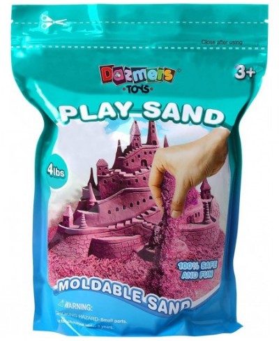 Pink Play Sand 4 LB Refill Pack for Your Sand Toys or Playsets - Bulk Replacement Sensory Sand Feels Wet but is Dry - Sticks ...