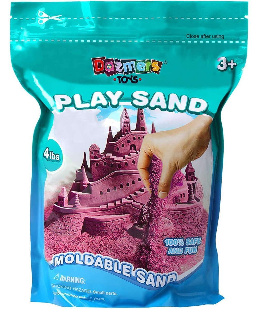 Pink Play Sand 4 LB Refill Pack for Your Sand Toys or Playsets - Bulk Replacement Sensory Sand Feels Wet but is Dry - Sticks ...