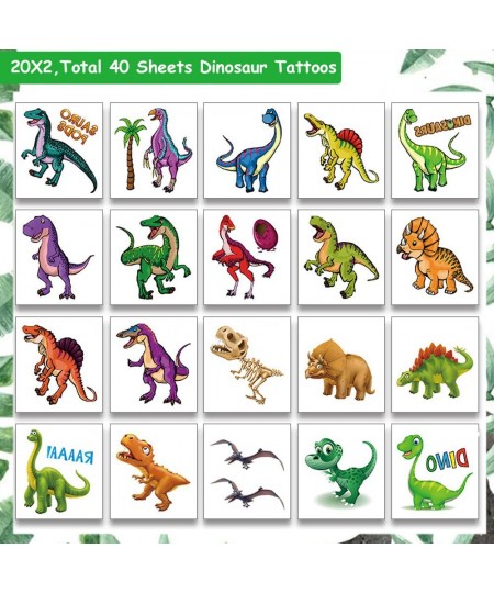 Dinosaur Tattoos for Boys Kids - 40 Sheets Cool Dinosaur Tattoos for Boys Birthday Party Supplies Favors Baby Shower $14.27 -...