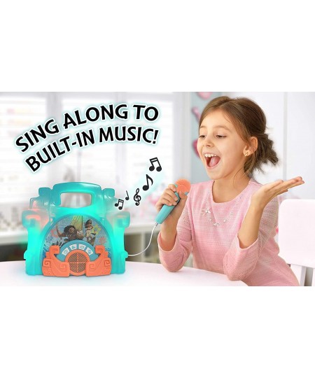 Sing Along Boom box Speaker with Microphone For Fans of Moana Toys Kids Karaoke Machine with Built in Music and Flashing Ligh...