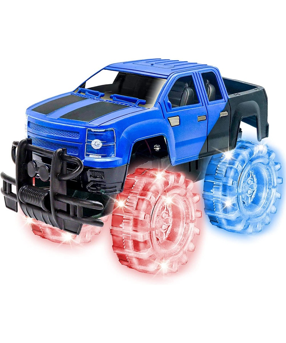 Light Up Blue & Black Monster Truck 1 Piece 8 Inch Toy Monster Truck with Flashing LED Tires & Batteries Push n Go Car Toys f...