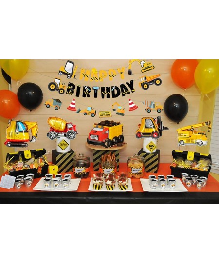 Construction Birthday Party Supplies Dump Truck Party Decorations Kits Set with 4 Foil Balloons Balloons Garland Happy Birthd...