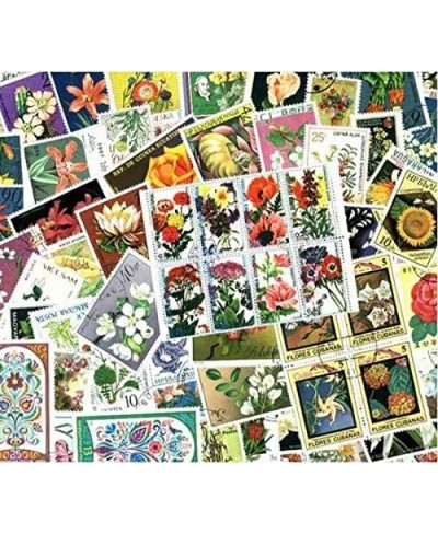 Flowers on Stamps Collection - 300 Different Stamps $22.43 - Collectibles Display & Storage