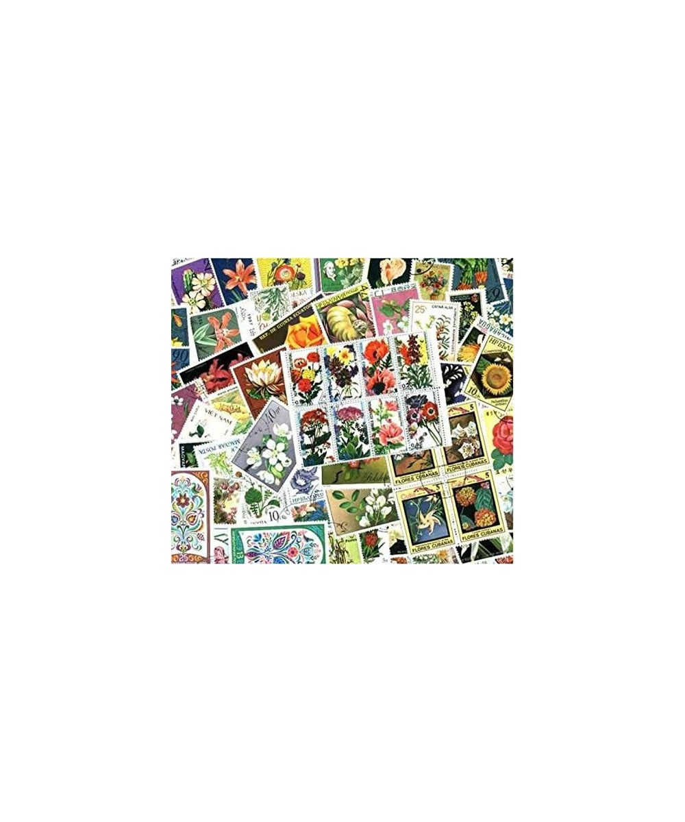 Flowers on Stamps Collection - 300 Different Stamps $22.43 - Collectibles Display & Storage