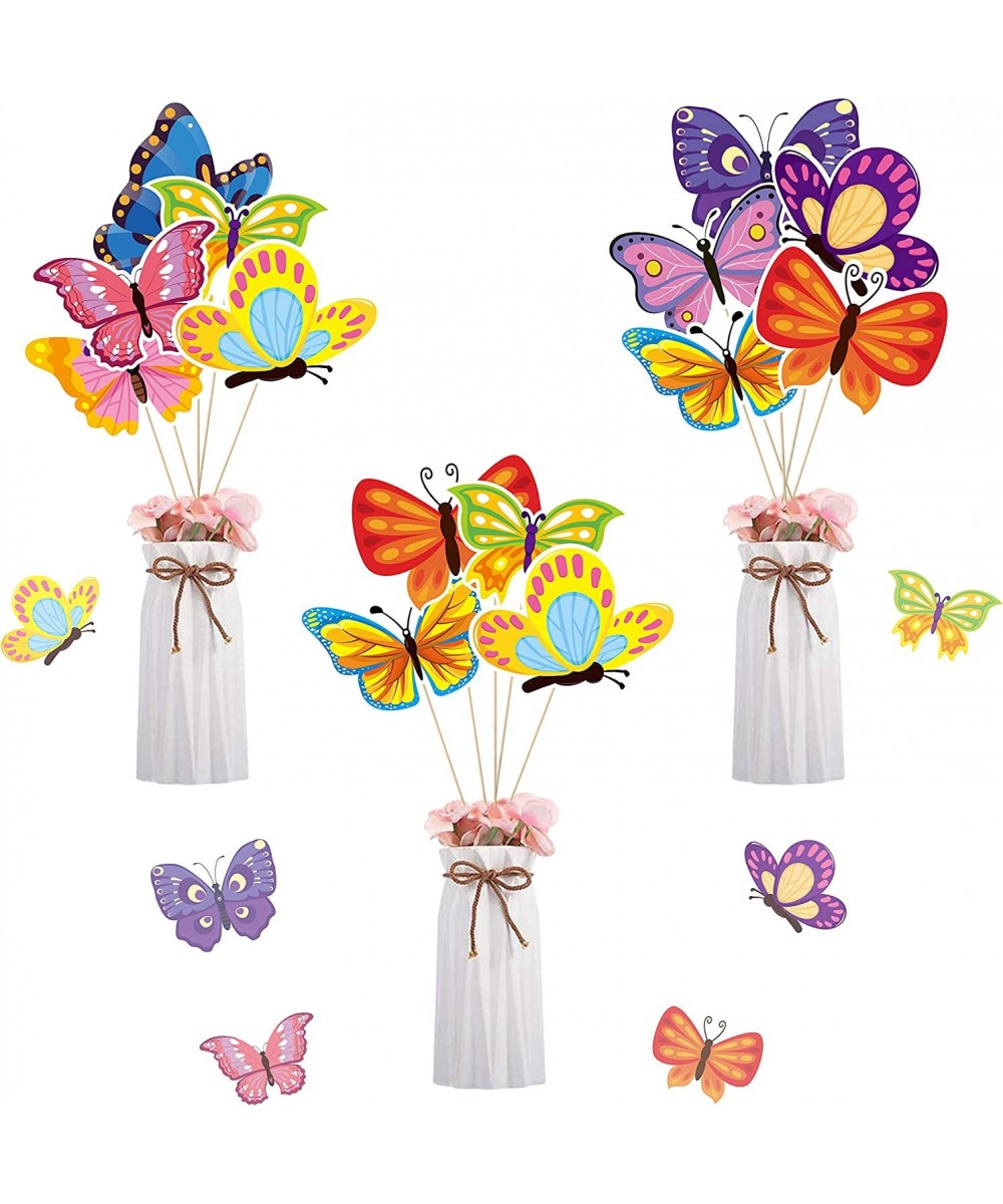 30 Pack Springtime Butterfly Centerpiece Sticks Bobber Table Toppers Cupcake Toppers Butterfly Theme Party Supplies Photo Boo...