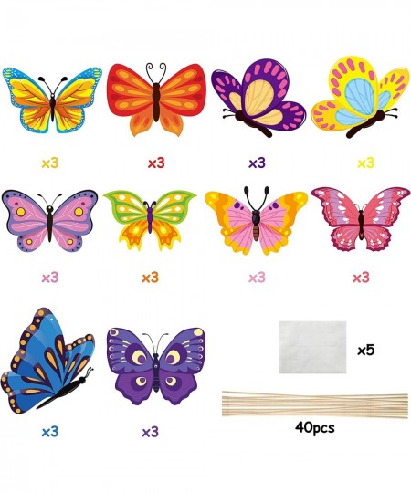 30 Pack Springtime Butterfly Centerpiece Sticks Bobber Table Toppers Cupcake Toppers Butterfly Theme Party Supplies Photo Boo...