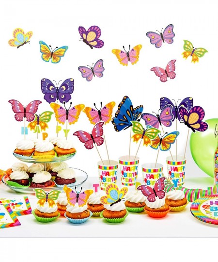 30 Pack Springtime Butterfly Centerpiece Sticks Bobber Table Toppers Cupcake Toppers Butterfly Theme Party Supplies Photo Boo...