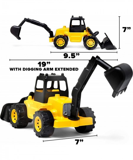 Backhoe Toy Construction Truck | Front Loader and Excavator Scoop Truck for Kids and Toddlers $20.83 - Kids' Play Constructio...