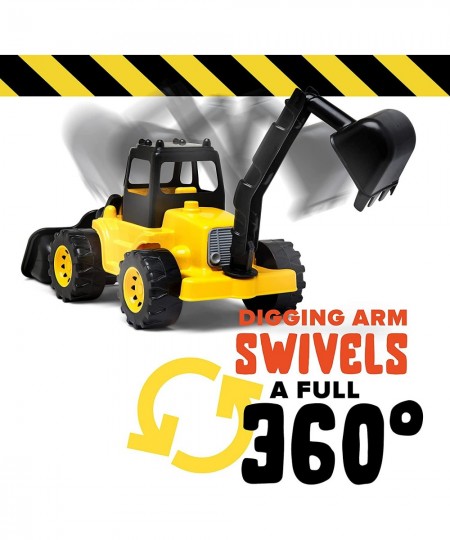 Backhoe Toy Construction Truck | Front Loader and Excavator Scoop Truck for Kids and Toddlers $20.83 - Kids' Play Constructio...