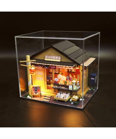 Dollhouse Miniature with Furniture DIY Wooden Doll House Kit Japanese-Style Plus Dust Cover and Music Movement 1:24 Scale Cre...