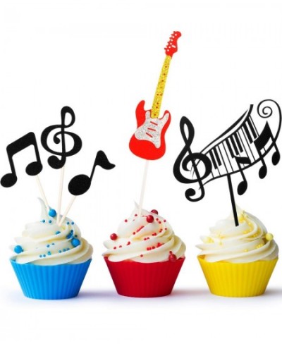 8 Pieces Music Note Cupcake Toppers Guitar Cupcake Picks Music Symbol Cake Decorations Musical Theme Party Supplies for Kids ...