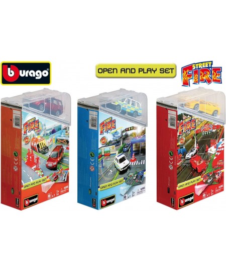 Street Fire 30048 "Open and Play Toy Set Road Theme 1:43 Assorted Colours $43.97 - Play Figure Vehicles