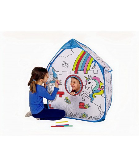 Color Your Own Tent for Kids - Indoor Playhouse Pop Up Tent for Boys and Girl Comes with Six Washable Ink Color Pens $38.22 -...