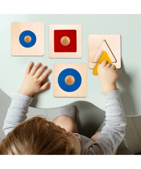 Montessori Wooden Geometric Shape Puzzle Multiple Shape Puzzle Preschool Learning Shape & Color Sorter Material Sensorial Toy...